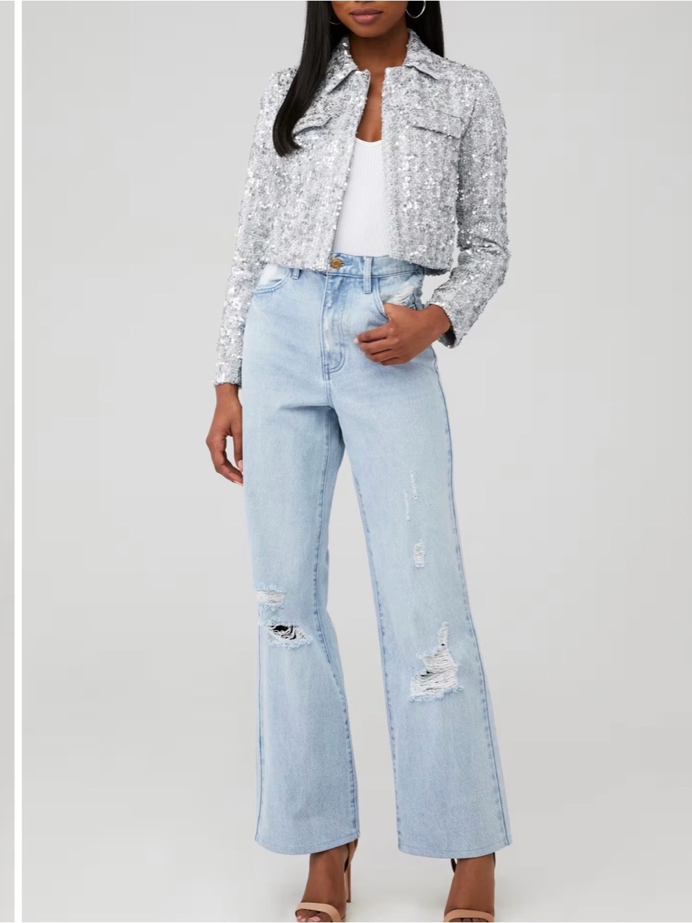 Show Me Your MuMu Light Blue HighRise 90’s straight leg Distressed Jeans size 24